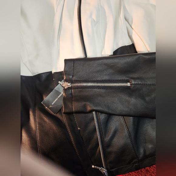 I.N.C Small Faux Leather Black and White Jacket - Picture 5 of 8